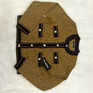 Karl Lagerfeld cropped button up sweater